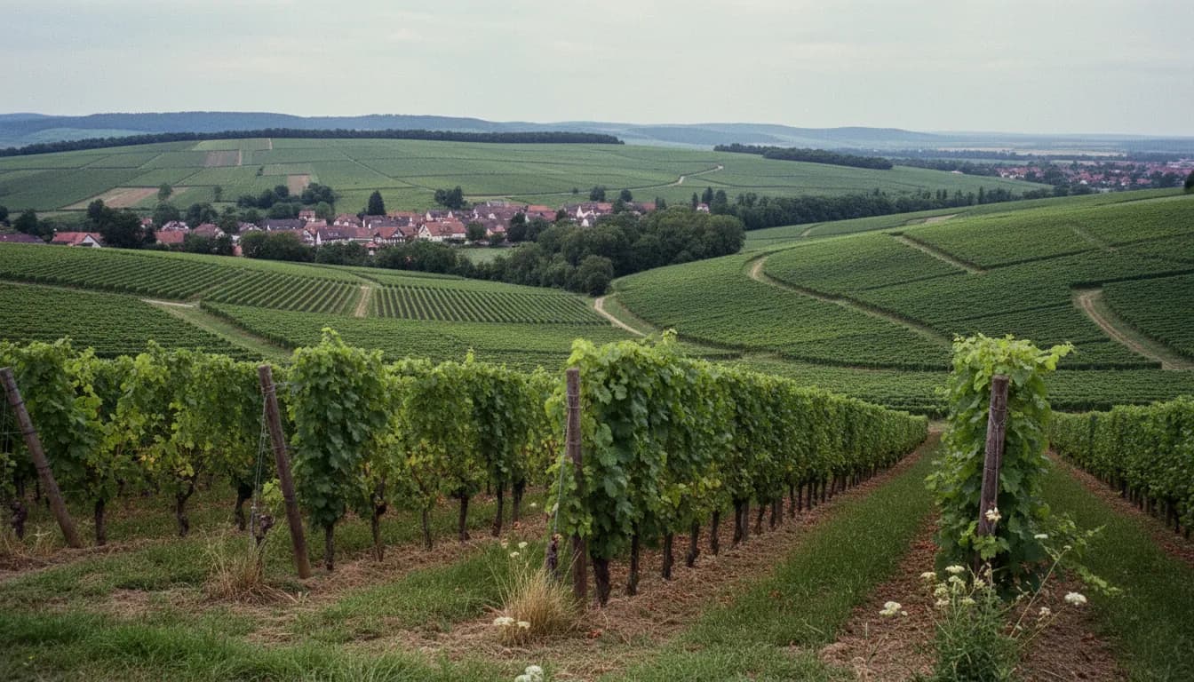 Weinberge und Weinreben in der Abendsonne